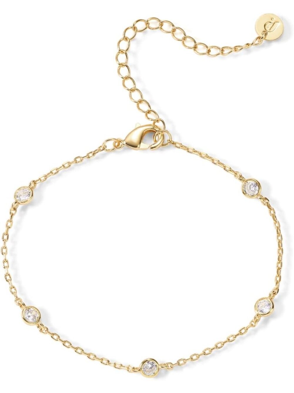 Dainty 14K Gold Plated Beaded Bracelet for Women, Stackable Charm Jewelry